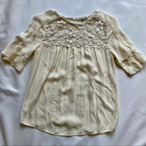 Loft Floral Fluttery-Sleeved Blouse